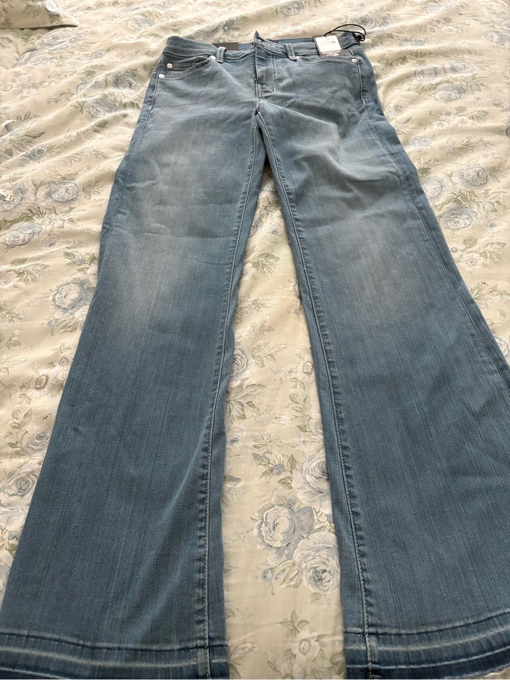 7 of Mankind  Medium Blue Wide-Leg Flare Jeans